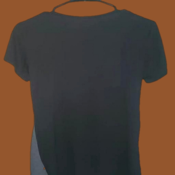 Magic Fit -Light Gray Black & Charcoal Color Block Drape Top - Women -NWOT - Picture 3 of 9